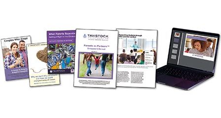 parenting assistance brochures and parenting pdf showing on laptop screen